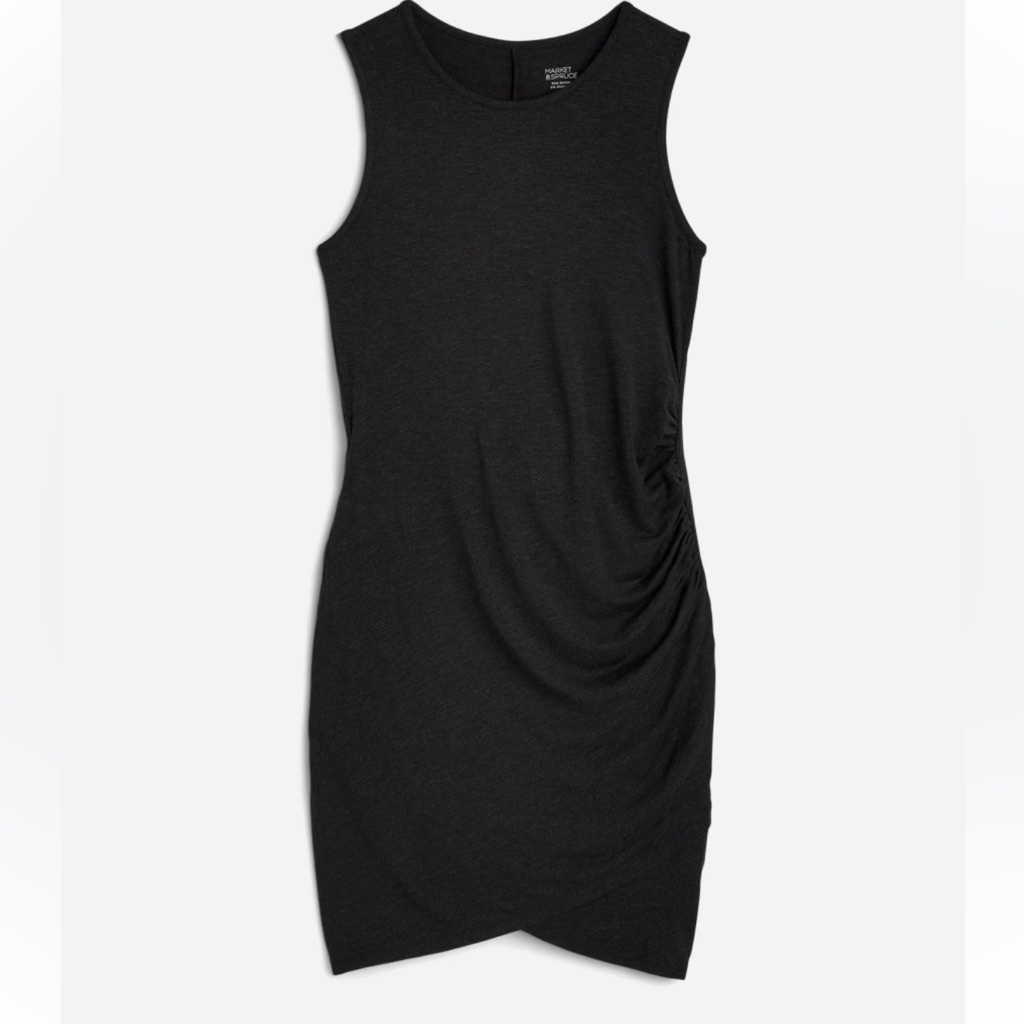 Jemma Knit Ruched Dress - Dark Grey